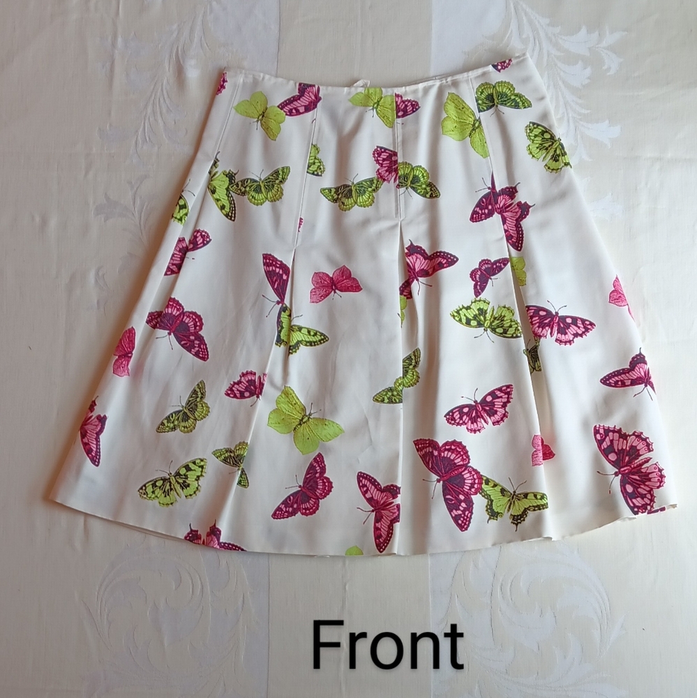 Talbots Short Fully Lined Print Skirt Size 10
